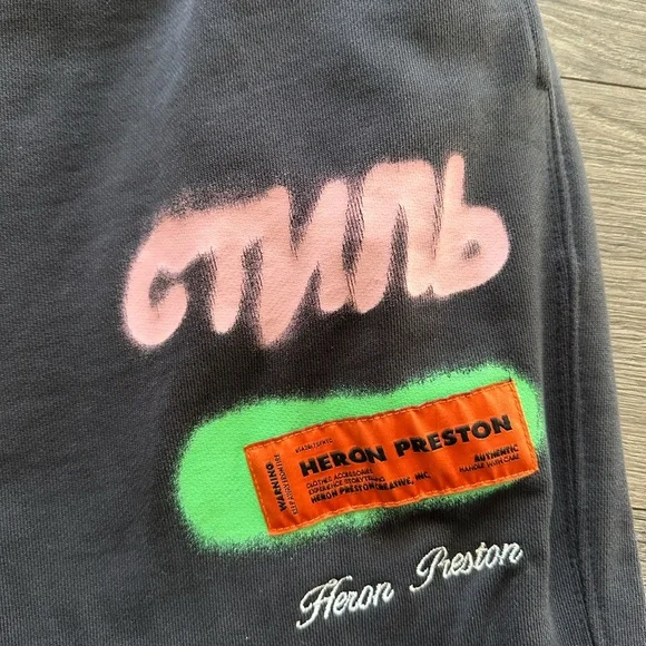 Heron Preston Black Graphic Sweatpants